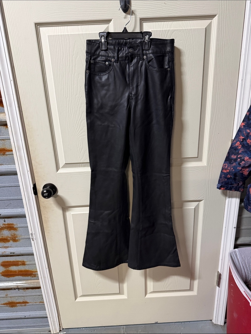American Eagle Outfitters Black Faux Leather Flare Pants